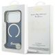 8. Etui Guess IML Script Metal MagSafe na iPhone 17 Pro Max - niebieskie