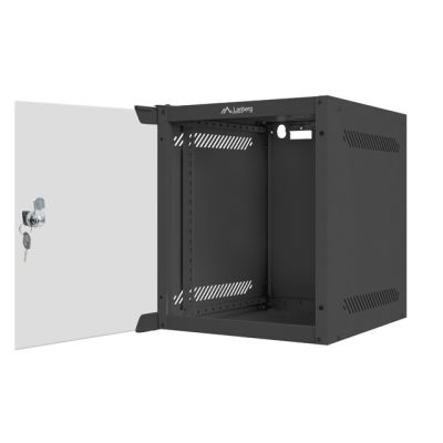8. Szafa jednosekcyjna Lanberg WF10-2306-10B (6U; 329mm / 280mm / 310 mm; wisząca; Szklane; 10"; kolor czarny)