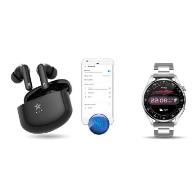 16. Słuchawki bezprzewodowe GIEWONT RealSound PRO ANC ENC GWS800-1 Czarne