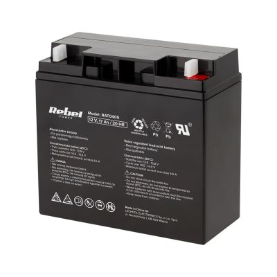 2. Akumulator żelowy Rebel 12V 17Ah