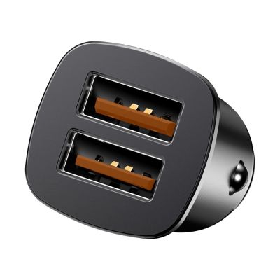 5. Baseus Square inteligentna ładowarka samochodowa 2x USB QC3.0 Quick Charge 3.0 SCP AFC 30W czarny (CCALL-DS01)