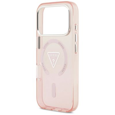 6. Etui Guess IML Gradient Triangle Logo MagSafe na iPhone 17 Pro - różowe