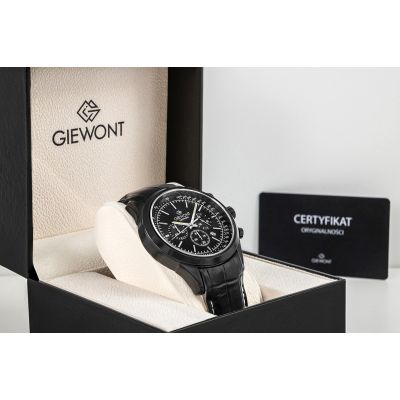 8. Zegarek Męski Giewont Chronograph Sapphire Czarny GW7650-A4