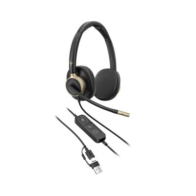 132. Słuchawki przewodowe HP Poly Mission 825 Stereo USB Wired Headset