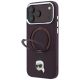 2. Etui Karl Lagerfeld with Ring Stand 360 Karl Head Pin MagSafe na iPhone 18 Pro / 17 Pro - burgundowe