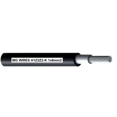 Przewód fotowoltaiczny // MG Wires // 1x6mm2, 0,6/1kV czarny H1Z2Z2-K-6mm2 BK, opakowanie 50m