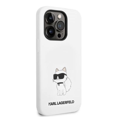 4. Etui Karl Lagerfeld Silicone Choupette na iPhone 14 Pro - białe