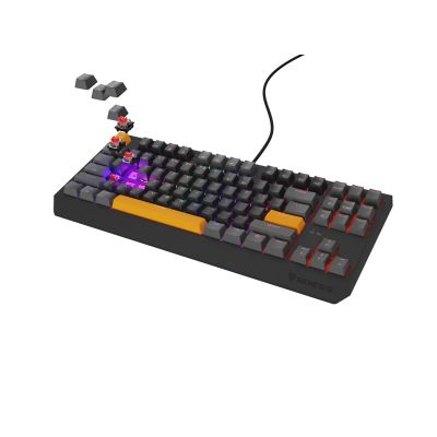 2. GENESIS Thor 230 TKL klawiatura Gaming USB + RF Wireless + Bluetooth QWERTY Czarny, Szary, Pomarańczowy