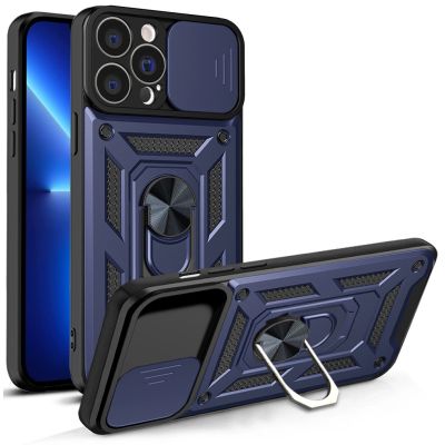 Hybrid Armor Camshield etui iPhone 13 Pro pancerny pokrowiec z osłoną na aparat niebieskie