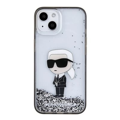 3. Etui Karl Lagerfeld Liquid Glitter Ikonik do iPhone 15 - przezroczyste