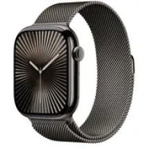Apple Watch Series 10 GPS + Cellular 46mm Slate Titanium Case with Slate Milanese Loop - S/M