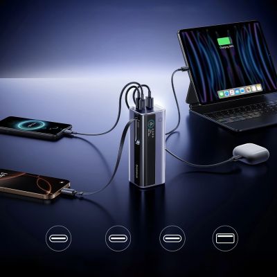 12. Powerbank Baseus EnerGeek GR11 20000mAh 145W ze zwijanym kablem - szary