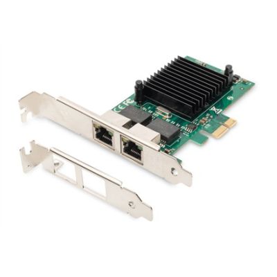 13. DIGITUS KARTA SIECIOWA PCIE PRZEWODOWA 2X RJ45 GIGABIT 10/100/1000MBPS LOW PROFILE DN-10132