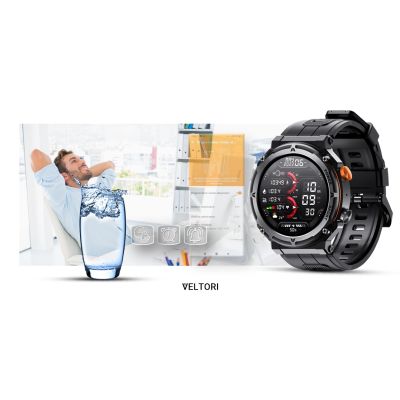 15. Smartwatch VELTORI VT130-1 Czarny Pasek Silikonowy