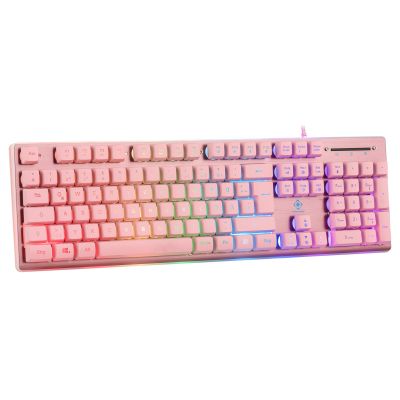 9. Deltaco Gaming GAM-021-RGB-P-DE klawiatura USB QWERTZ Niemiecki Różowy
