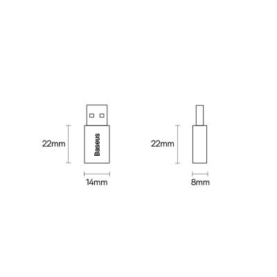 16. Baseus Ingenuity Series Mini przejściówka adapter USB 3.1 OTG do USB Typ C czarny (ZJJQ000101)