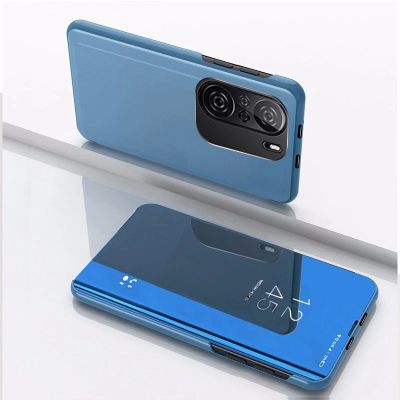 2. Clear View Case futerał etui z klapką Xiaomi Redmi K40 Pro+ / K40 Pro / K40 / Poco F3 niebieski