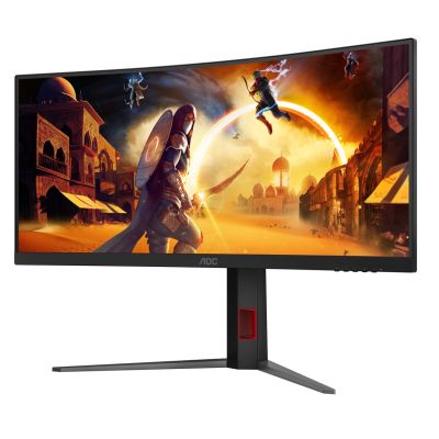 42. Monitor AOC CU34G4Z 34-calowy, Szybkie VA, WQHD 21:9, 240 Hz, 1 ms, 3440 x 1440 pikseli, 450 cd/m2, ilość portów HDMI: 2, kolor czarny