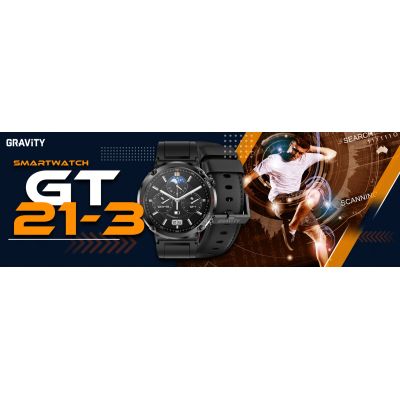 10. Smartwatch Gravity GT21-3 + Czarny Pasek Silikonowy