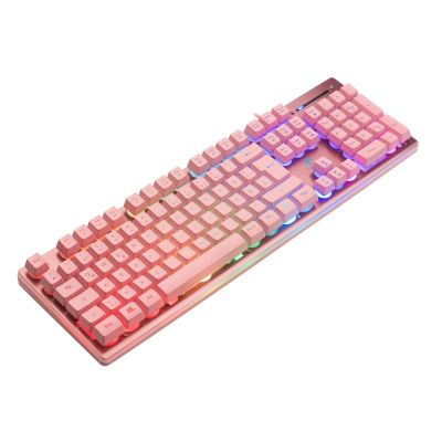 10. Deltaco Gaming GAM-021-RGB-P-DE klawiatura USB QWERTZ Niemiecki Różowy