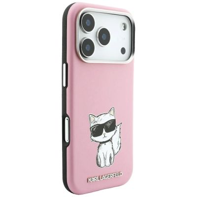 4. Etui Karl Lagerfeld Smooth Choupette Sketch MagSafe do iPhone 18 Pro / 17 Pro - różowe