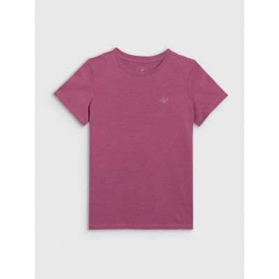 7. T-shirt regular gładki dziewczęcy 4F 4FJRAW25TTSHF3233-50S