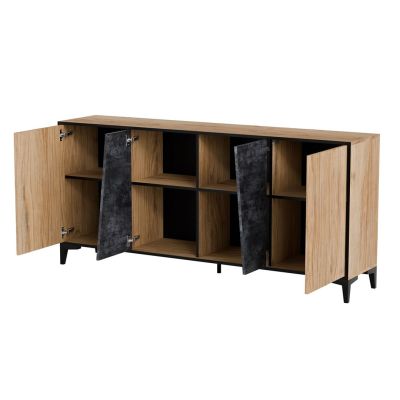 2. Komoda 4D OVO 180x38xH83 dąb/beton