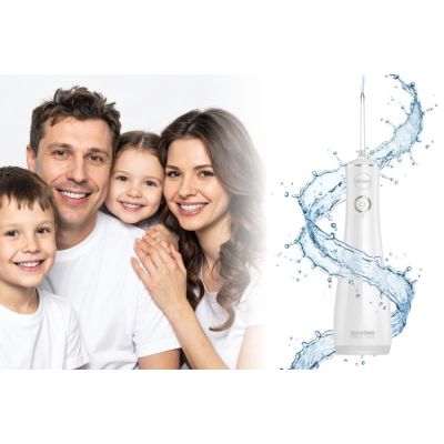 4. ELDOM IRYGATOR RY200B 230 ML AKUMULATOROWY,BIAŁY, CZAS PRACY 60 MIN. CZAS ŁADOWANIA OK. 6 H, IPX7, ETUI PODRÓŻNE, PRZEWÓD USB