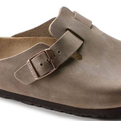 2. Chodaki damskie/męskie Birkenstock Boston Tabacco Brown olejowana skóra klapki narrow wąskie (0960813)