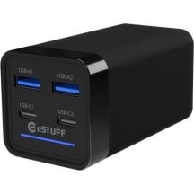 eSTUFF ES635200 ładowarka do urządzeń przenośnych Laptop Czarny Prąd przemienny Szybkie ładowanie Wewnętrzna