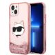 Etui Karl Lagerfeld Glitter Choupette Head na iPhone 14 Plus - różowe
