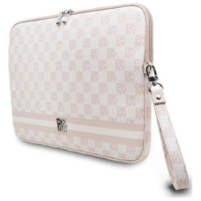 2. Pokrowiec na laptopa DKNY Sleeve Checkered Pattern Printed Stripes 14" - różowy