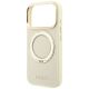 6. Etui Guess Ring Stand 360 Grained Classic Logo MagSafe na iPhone 18 Pro Max / 17 Pro Max - beżowe