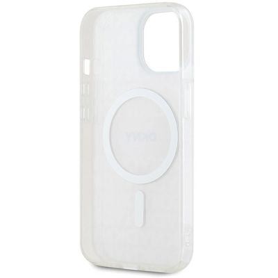 7. Etui DKNY IML Mono & Stripe MagSafe na iPhone 15 / 14 / 13 - różowe