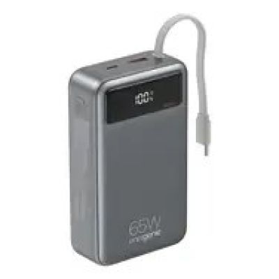 7. GEMBIRD POWERBANK Z SZYBKIM ŁADOWANIEM 65 W I ZINTEGROWANYMI KABLAMI 20000 MAH, CZARNY