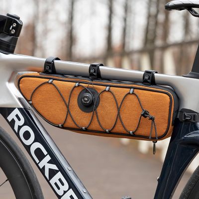 8. Torba pod ramę 2L Rockbros TL003 ROAD TO SKY wodoodporna – pomarańczowa