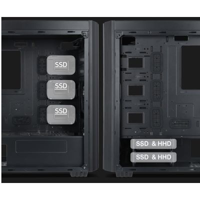 10. GEMBIRD OBUDOWA FORNAX K500 MIDI-TOWER (2X USB 3.0, 1X USB TYP-C, CZYTNIK KART, HD AUDIO) CZARNA