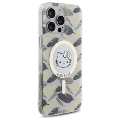4. Etui Hello Kitty IML Golden Leaves MagSafe na iPhone 16 Pro Max - białe