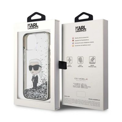 8. Etui Karl Lagerfeld Liquid Glitter Ikonik do iPhone 15 - przezroczyste