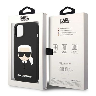 8. Etui Karl Lagerfeld Silicone Karl's Head MagSafe na iPhone 14 Plus - czarne