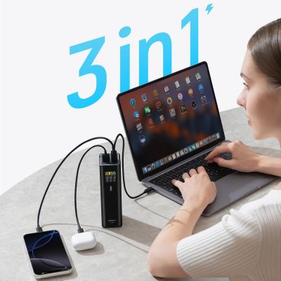 5. Powerbank Cuktech PB200U 210 W 20000 mAh 2x USB-C + USB-A z wyświetlaczem TFT i kablem USB-C 240 W - czarny