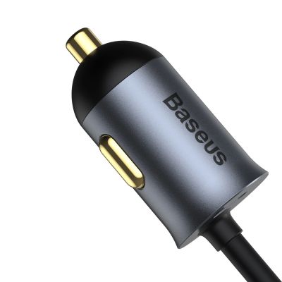 5. Ładowarka samochodowa Baseus Share Together 120W wieloportowa 2x USB-A + 2x USB-C - szara