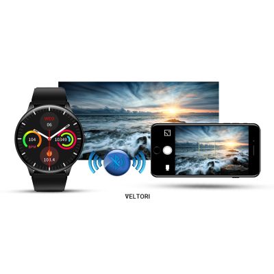 17. Smartwatch VELTORI VT160-1 Czarny Pasek Silikonowy