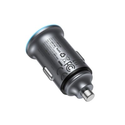 3. Ładowarka samochodowa Acefast B15 65W USB-A + USB-C - szara