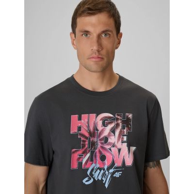 4. T-shirt regular z nadrukiem męsk 4F 4FRSS26TTSHM4292-22S
