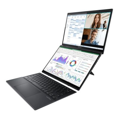 ASUS Zenbook Duo UX8406CA-QL121W Ultra 7 255H 2x14.0"OLED FHD Touch 60Hz 400nits 32GB LPDDR5X SSD1TB Glossy Intel Arc Graphics WLAN+BT Cam1080p 75WHrs Win11 Inkwell Gray