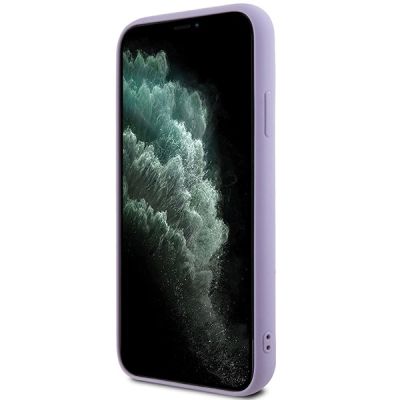 5. Etui Guess Sequin Script Metal na iPhone 11 / Xr - fioletowe