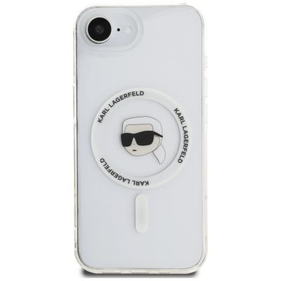 3. Etui Karl Lagerfeld IML Metal Karl Head MagSafe na iPhone 16e biały