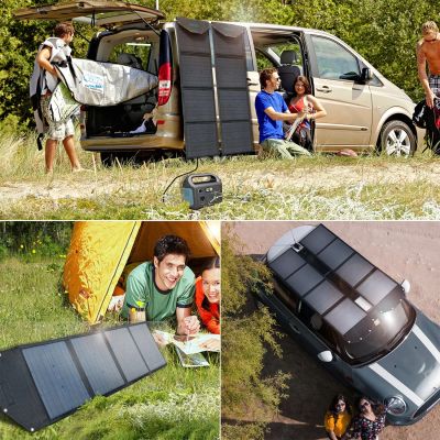 16. Ładowarka Choetech SC009-V2 solarna składana 100W USB-C / 2x USB-A PD QC - czarna
