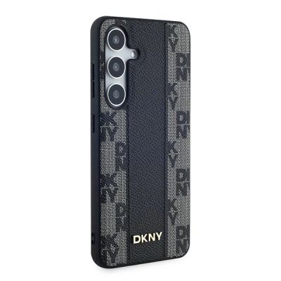 4. Etui DKNY Leather Checkered Mono Pattern MagSafe na Samsung Galaxy S24+ - czarne